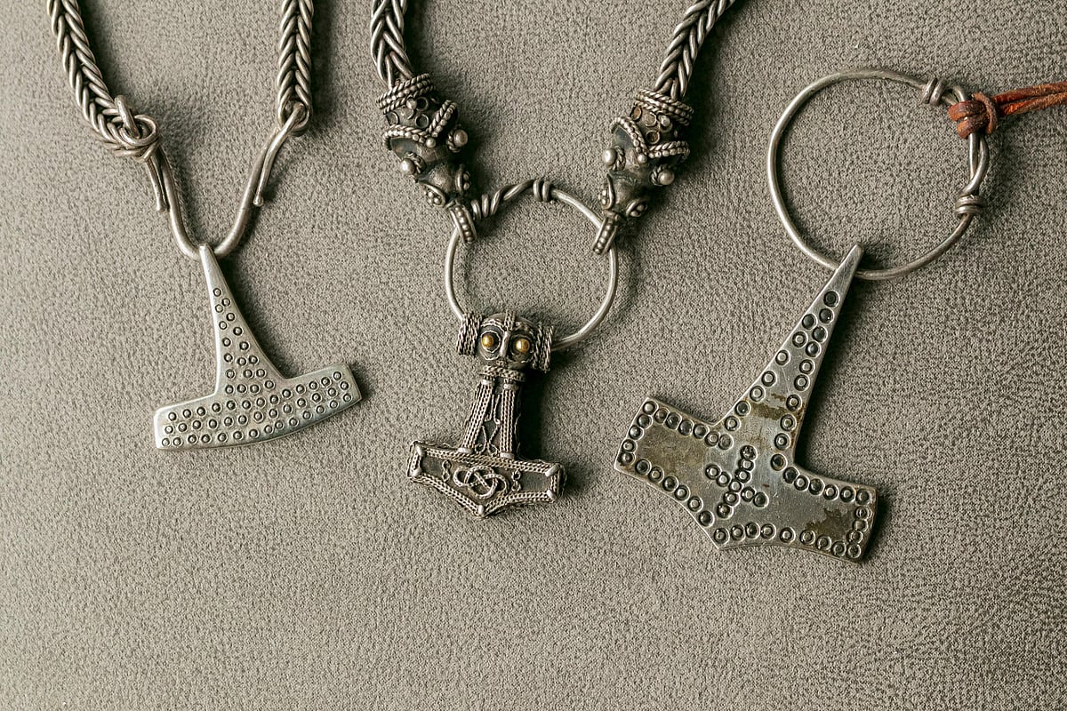 Replicas of Viking jewellery.