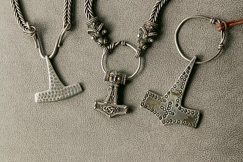 Replicas of Viking jewellery.