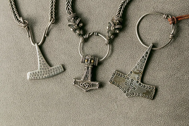 Replicas of Viking jewellery.