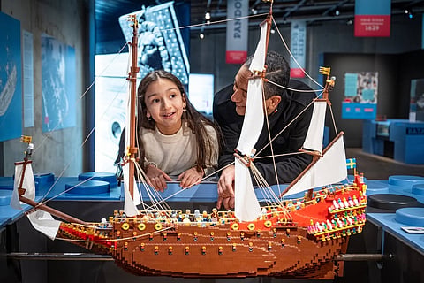 A Lego model of a ship on display at the WA Maritime Museum in 2021