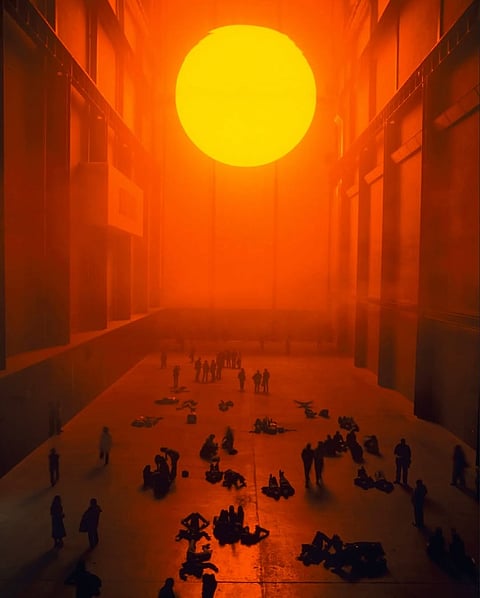 The weather project by artist Olafur Eliasson in the Turbine Hall at Tate Modern, London