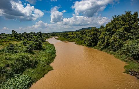 The Bokaro River during the monsoon season
