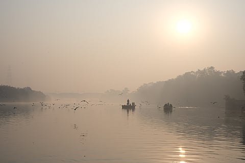 Sunrise at Delhi's Yamuna Ghat