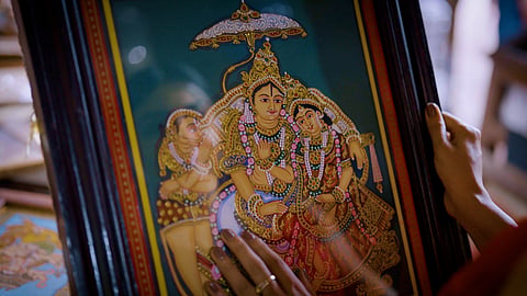 The graceful forms of the Hindu gods and goddesses depicted in Mysore’s traditional paintings are designed to inspire feelings of devotion in the viewer