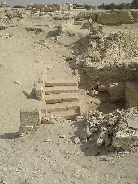 Remains of a prehistoric temple in the village of Barbar, Bahrain