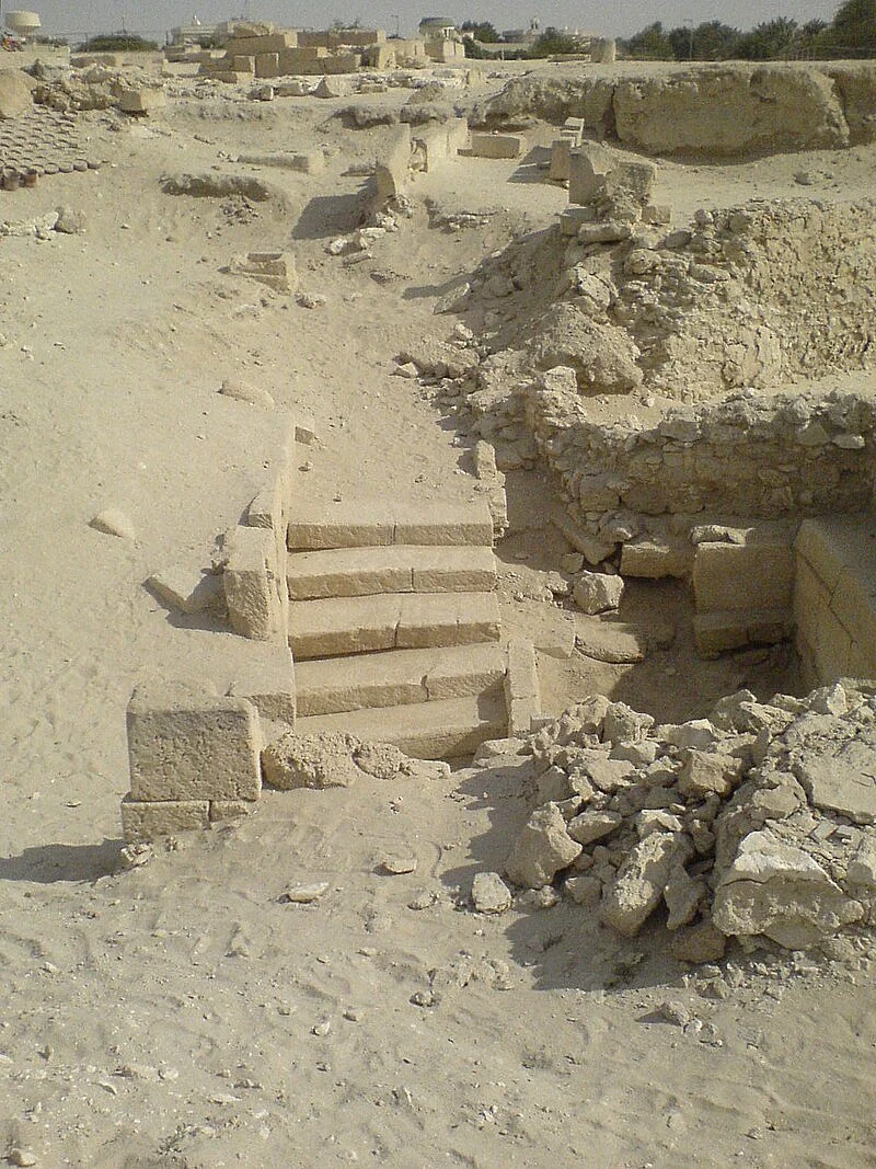 Remains of a prehistoric temple in the village of Barbar, Bahrain