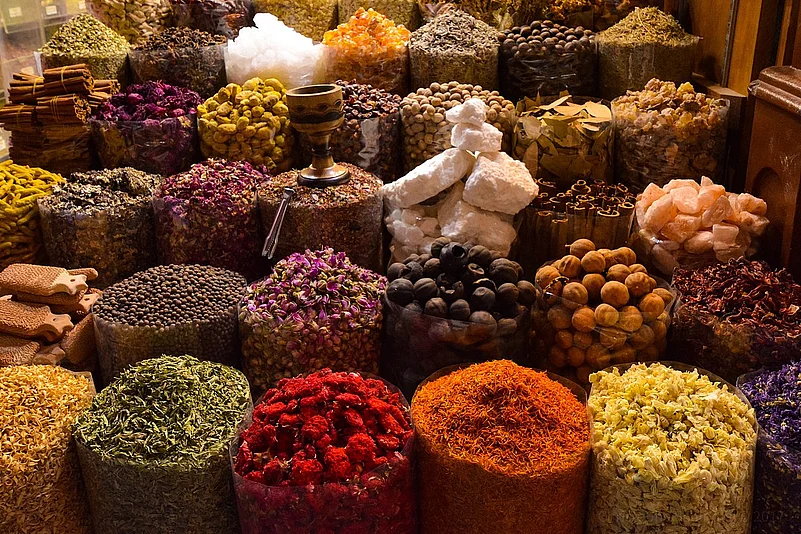 Pick up spices at a souk in Bahrain