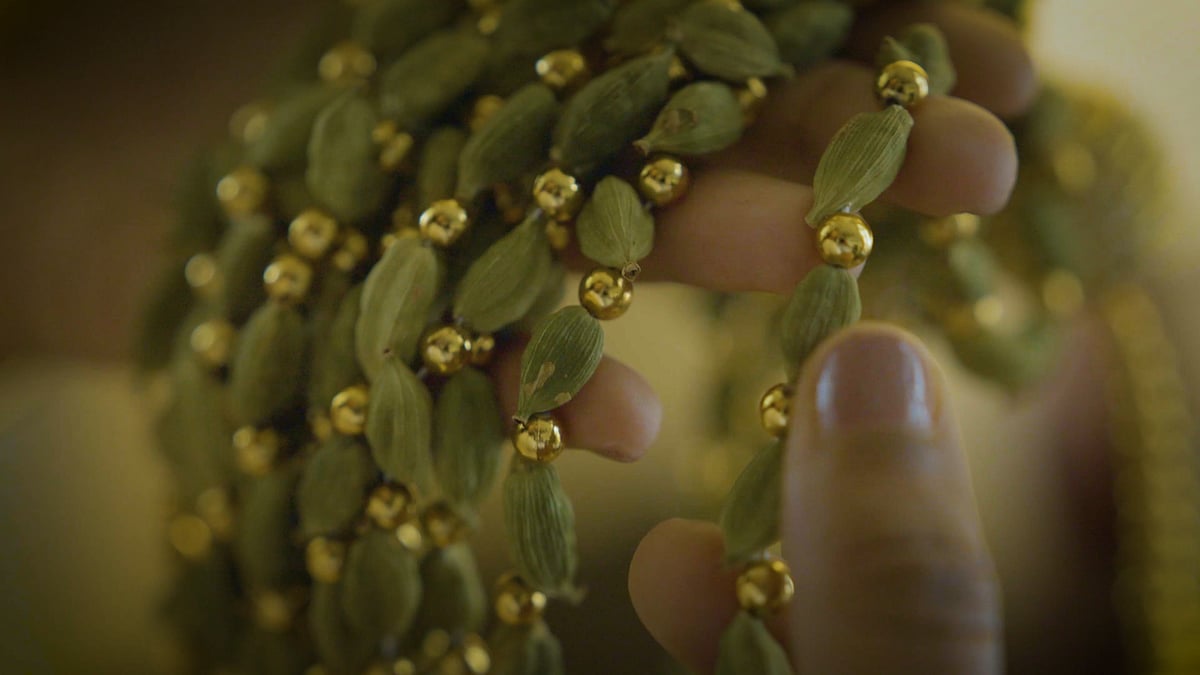 A close-up of Alleppey Green Cardamom