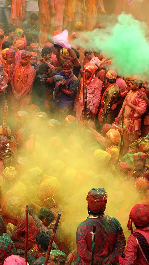 Scenes from Holi celebrations