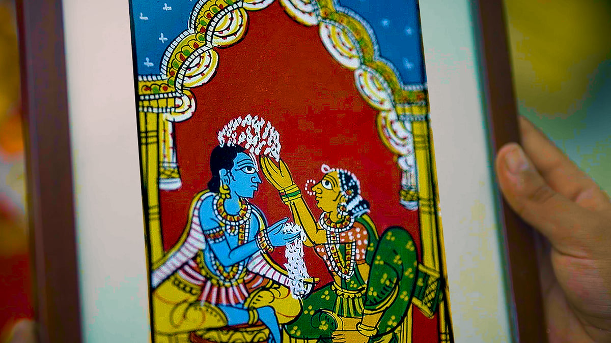 Cheriyal village, these traditional scrolls are brought to life by the hands of skilled artisans