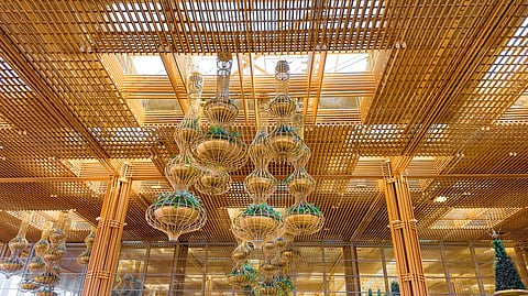 The hanging garden of Kempegowda International Airport in Bengaluru