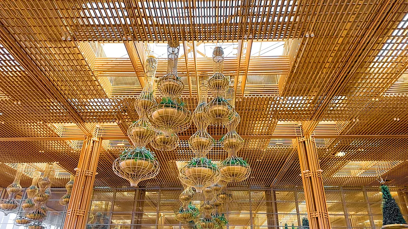 The hanging garden of Kempegowda International Airport in Bengaluru