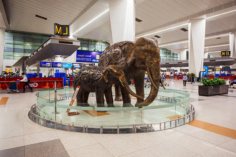 The check-in area at Delhis Indira Gandhi International Airport