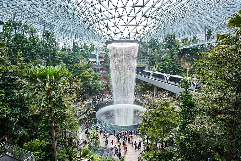 The Jewel Rain Vortex at Singapore's Changi Airport is the world's tallest indoor waterfall - JoPanuwatD/Shutterstock