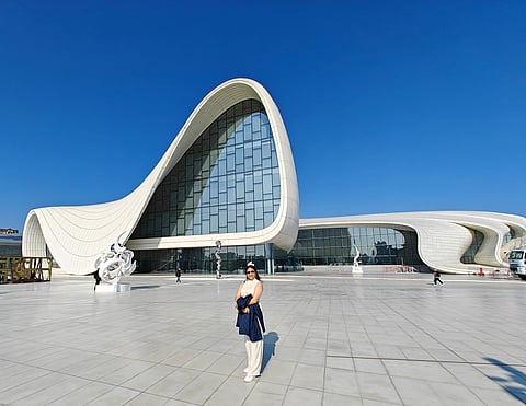 The author at the Heydar Aliyev Center