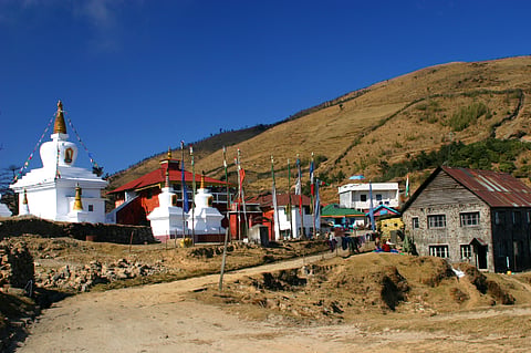 At 9,514 feet, Meghma straddles the Indo-Nepal border