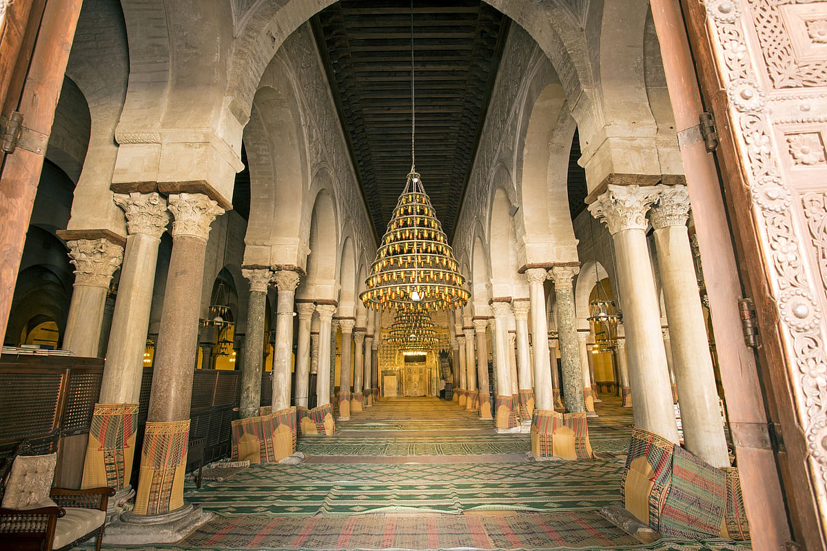 The prayer hall of the Great Mosque of Kairouan