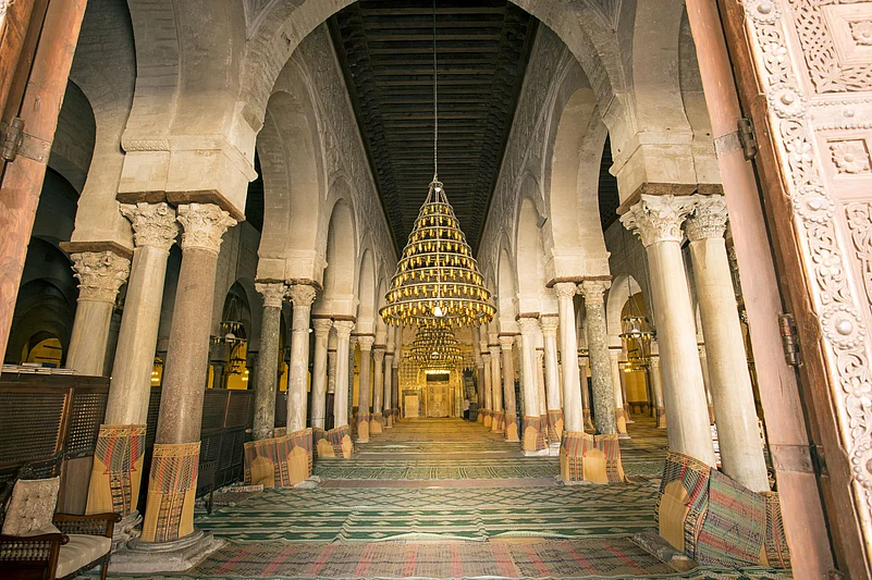 The prayer hall of the Great Mosque of Kairouan