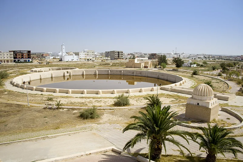 The Aghlabid Basins are a series of historic water reservoirs and hydraulic works that were built to supply Kairouan with water