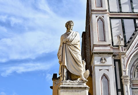 The Statue of Dante Alighieri is a monument to the famed Italian poet, writer, and philosopher in Florence, Italy