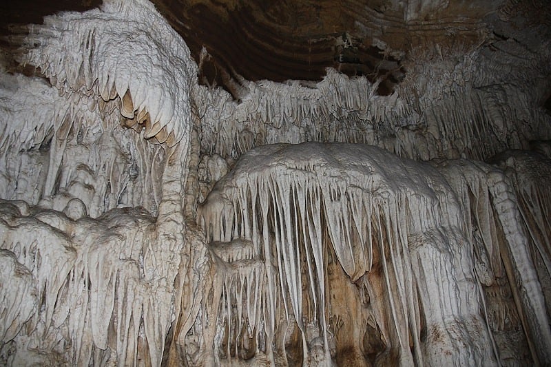 Stalactite formations in the limestone caves of Kanger Valley National Park