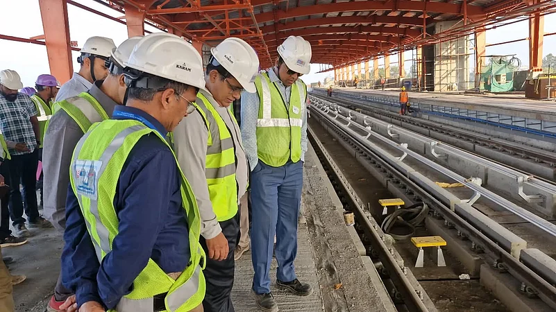 Officials investigating work on a metro station in Bhopal