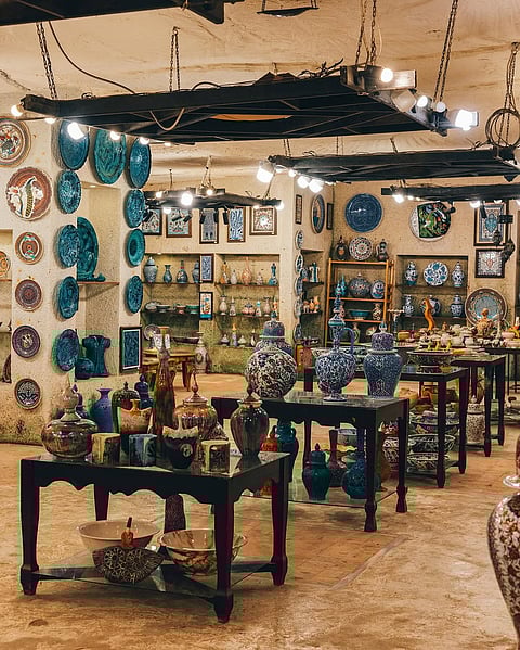 The handmade ceramics at Chez Galip 