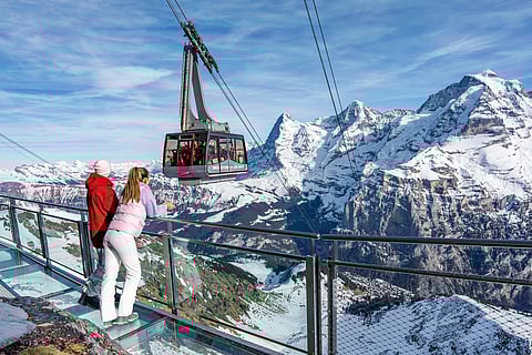 The steepest cableway in the world, newly opened from Stechelberg to Mürren