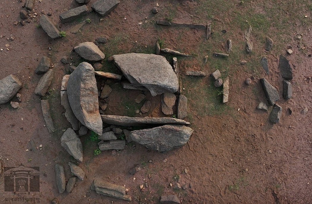 The ASI said that most of the burials are of the cists variety—both single and multiple chambered—stone circles, urns, dolmens, and solenoid cists