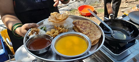 Enjoy the flavours of a colourful Marathi thali.