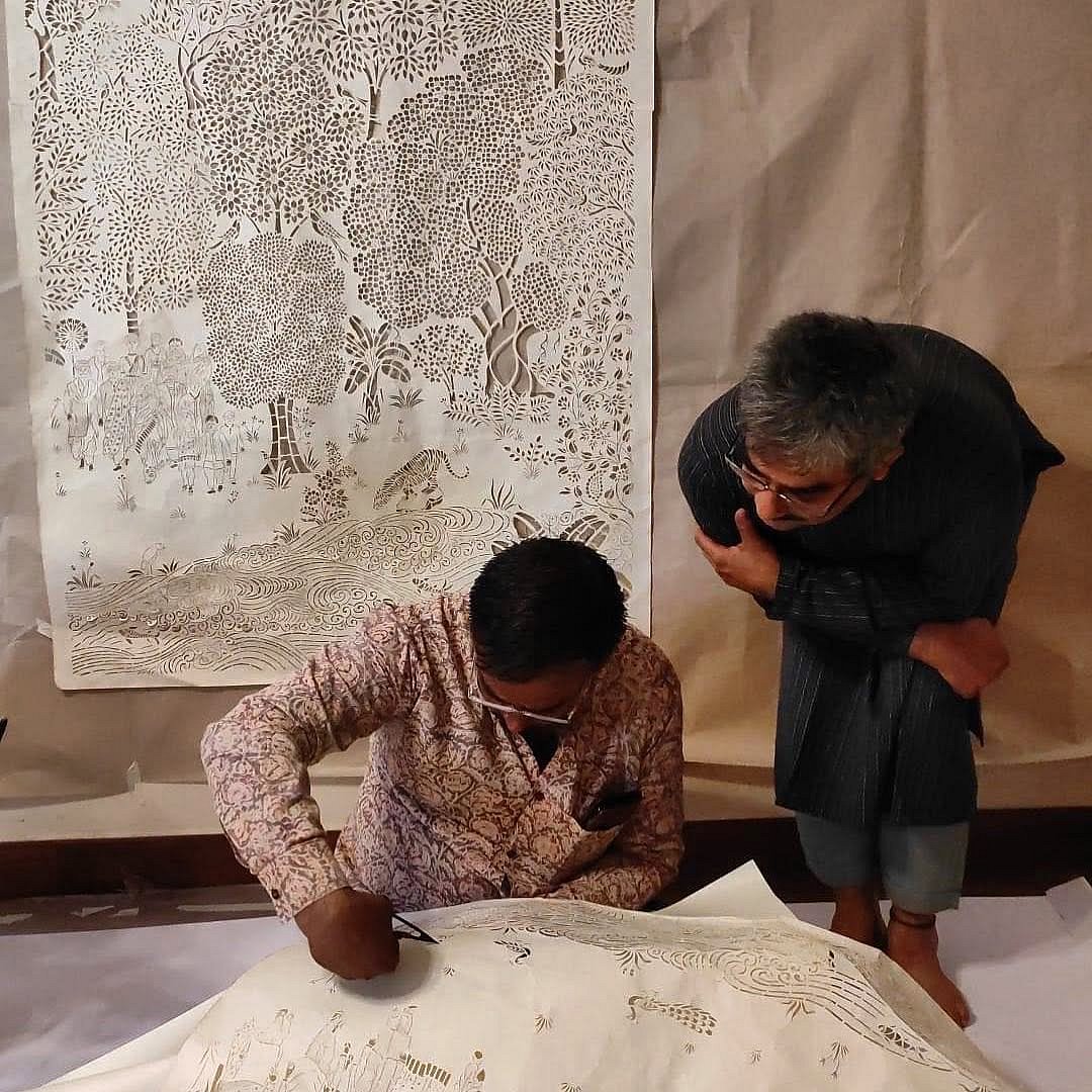 Creating an elaborate Sanjhi design can take anywhere from an hour to a month