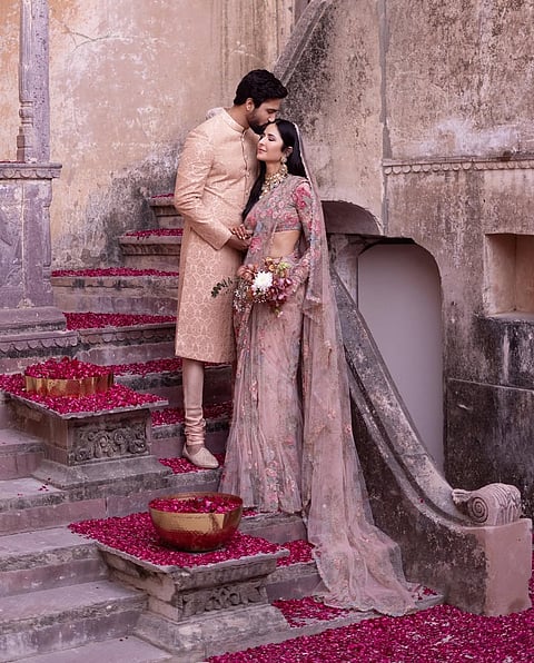 Vicky Kaushal (left) and Katrina Kaif (right) got married at the Six Senses Fort Barwara in 2021
