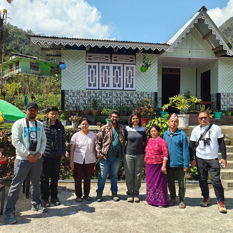 Aditya Roy (centre with a camera) is a wildlife biologist and director of Soar Excursions