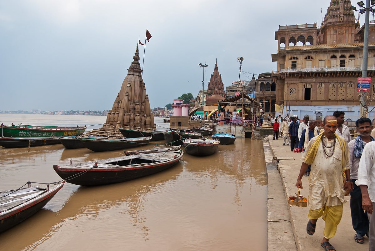 The temple half submerged
