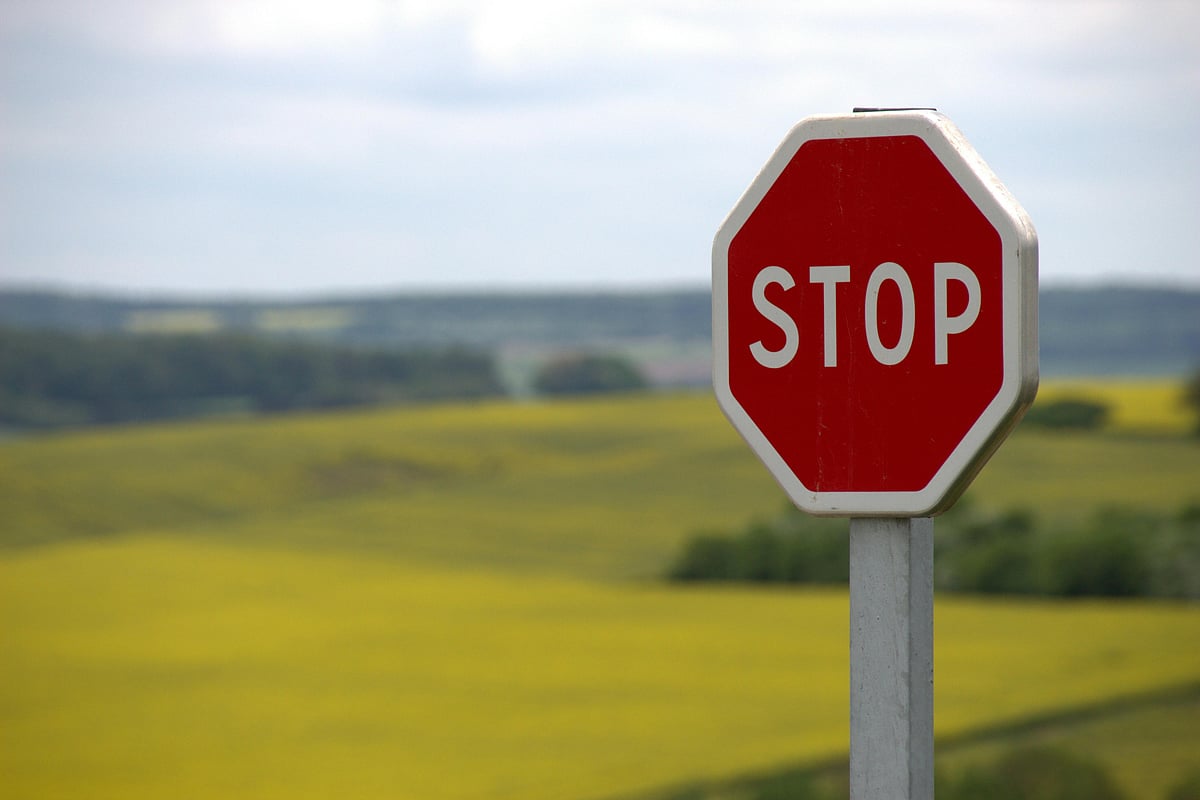 A shot of a STOP road sign