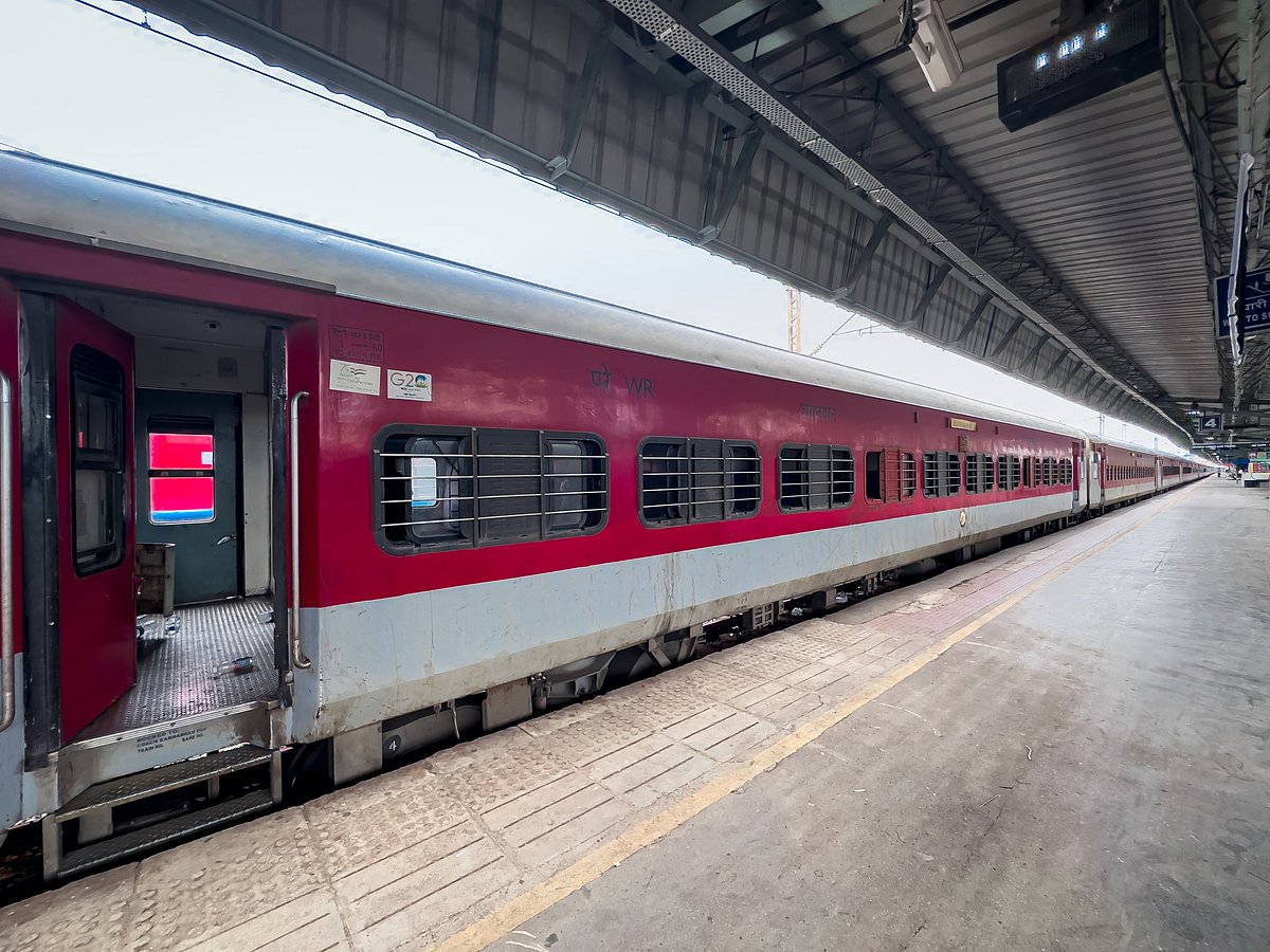 A train at Bandra Terminus in Mumbai