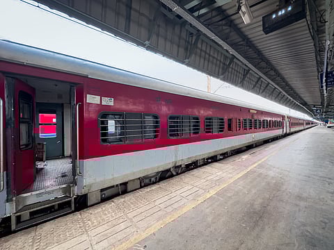 A train at Bandra Terminus in Mumbai