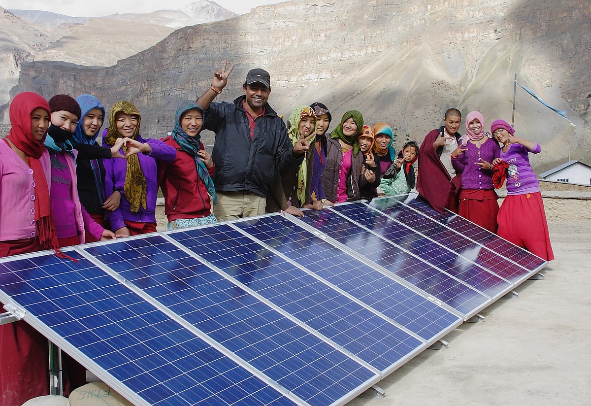 The installation of solar lights at a village ensure consistent power supply and reduces the use of fuelwood