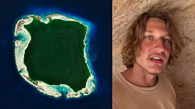 Wikimedia Commons and YouTube/ Neo-Orientalist : US national Mykhailo Viktorovych Polyakov (right) was arrested for allegedly trespassing into the protected tribal reserve of North Sentinel Island (left)