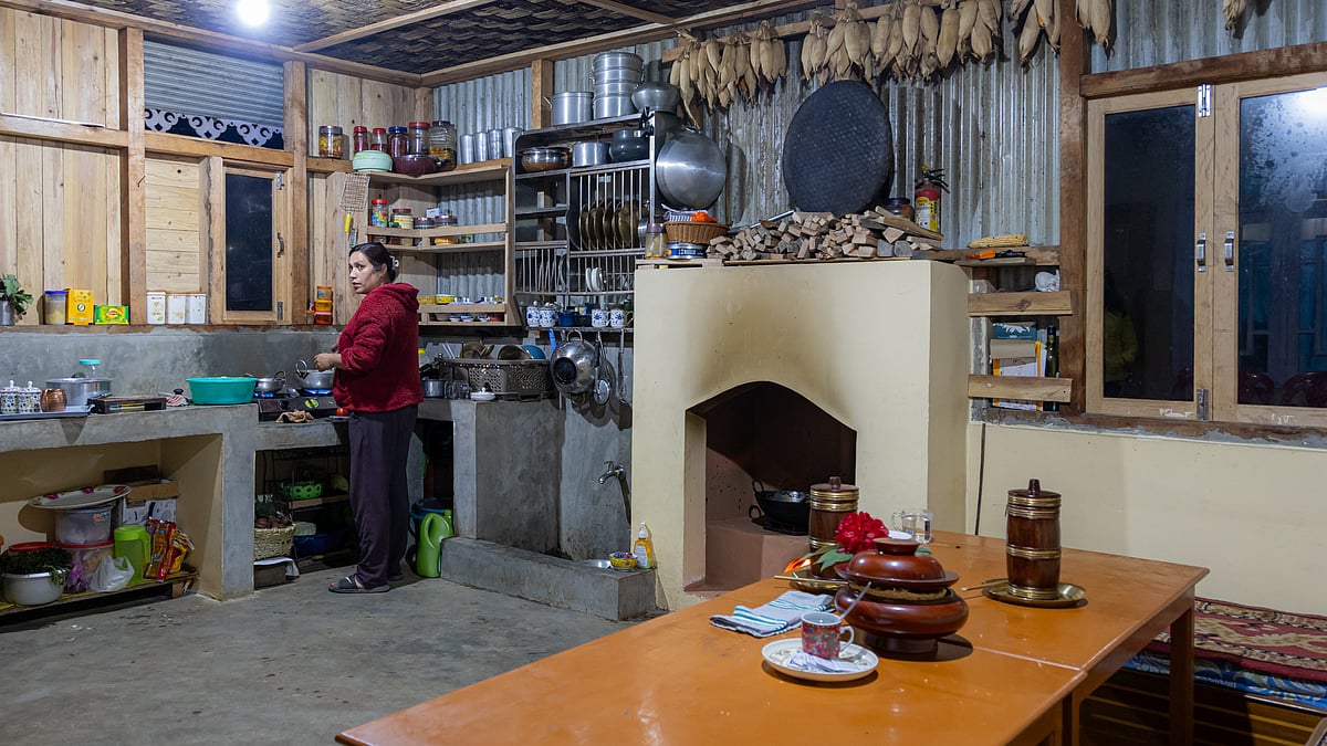 Inside the traditionally styled kitchen of the Totola homestay