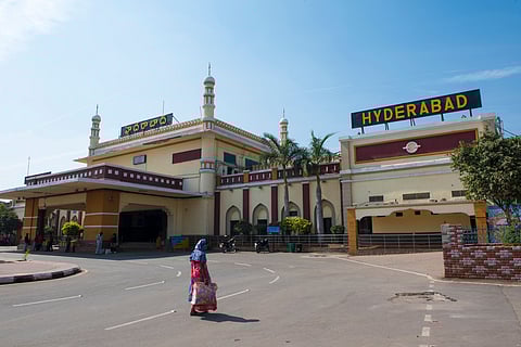 The Hyderabad Deccan railway station in Nampally