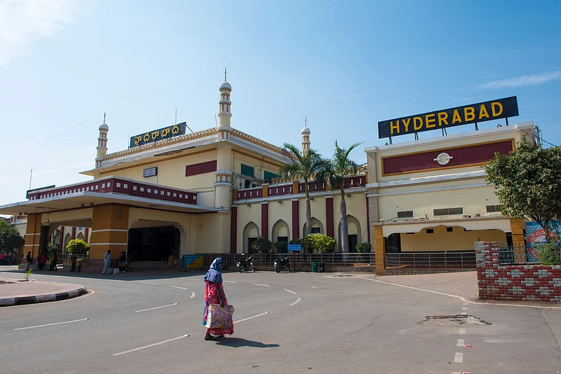 The Hyderabad Deccan railway station in Nampally