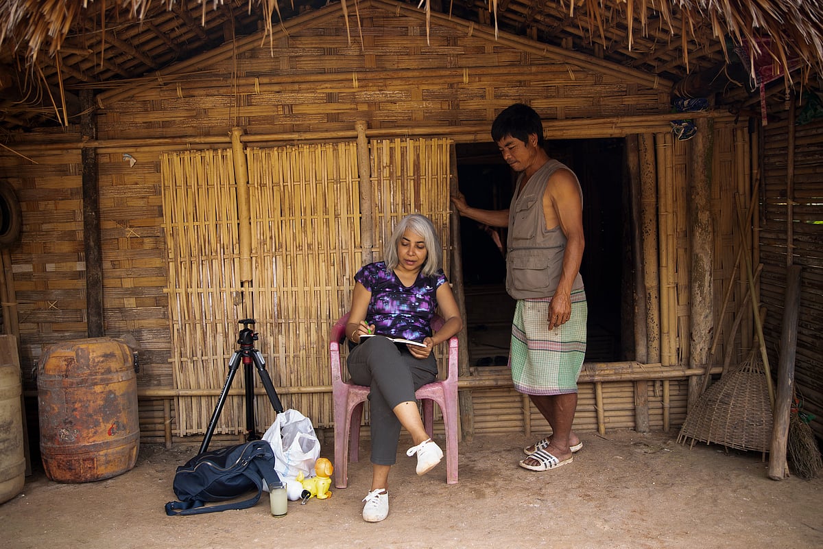 Kagti with a local resident from Salbargere Village near Tura, Meghalaya
