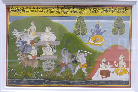 Two demons fighting with each other - Indian Museum, Kolkata