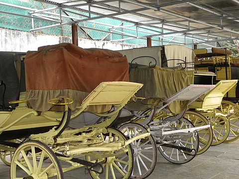 The Buggie Khaana at the Chowmahalla Palace houses the collection of the Nizams’ vintage cars and is also open to the public