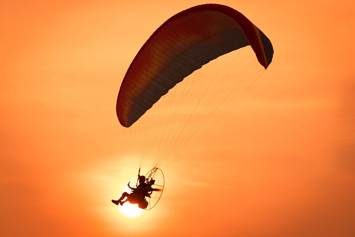 Powered paragliding, also known as paramotoring, is a form of ultralight aviation where the pilot wears a back-pack motor which provides enough thrust to take off using a paraglider