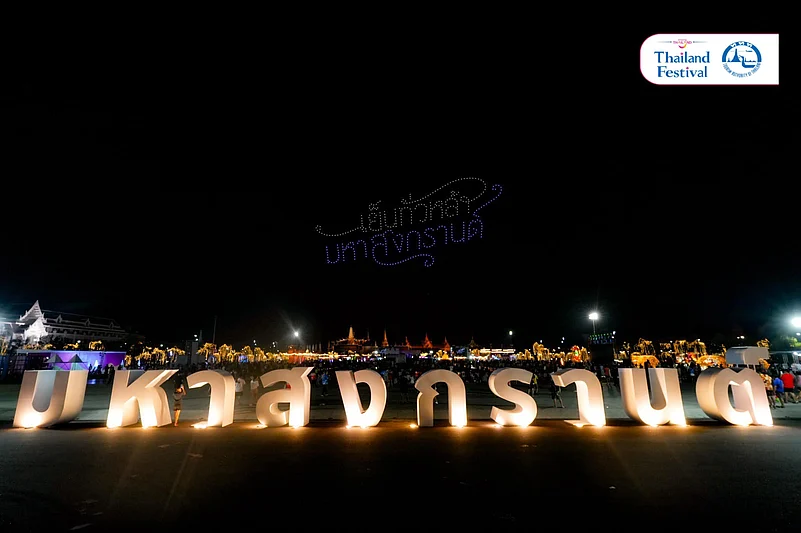 A night event to celebrate Songkran in Bangkok