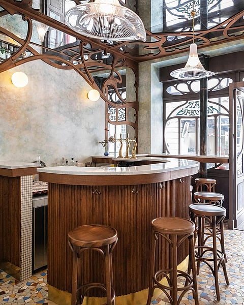 Gorgeous Art Nouveau details in the bar