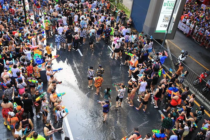 Bangkok plays host to water fights during the Songkran festival