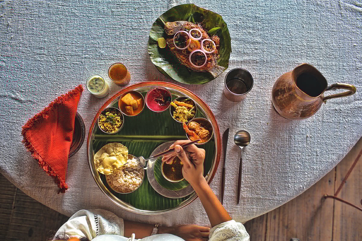 Enjoy an authentic Kerala meal at Chittoor Kottaram